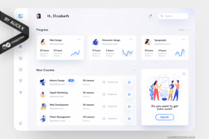 Дашборд обучающей платформы — дизайн онлайн сервиса UX/UI