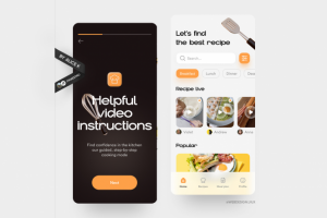 Приложение кулинарных рецептов — дизайн для iOS и Android