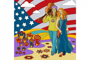 Векторная иллюстрация "Хиппи. США"