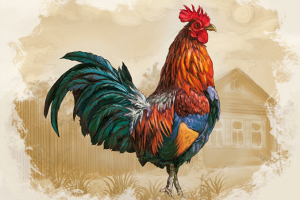 Растровая иллюстрация "Петух. Символ 2017 года"