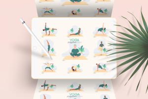 Асаны йоги, иллюстрации для приложения