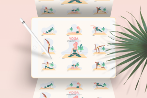 Асаны йоги, иллюстрации для приложения