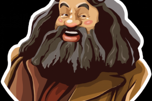 Улыбающийся стикер Хагрид для телеграм ☺️