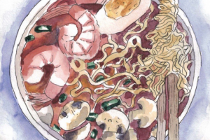 Акварельная иллюстрация на бумаге