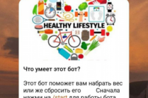 Healthy lifestyle - рацион питания тг-бот