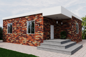 Визуализация дома с облицовкой клинкером