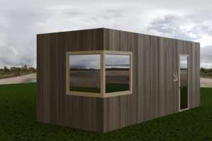 Визуализация бытовки с минимальным экстерьером