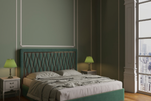 Визуализации зеленой спальни