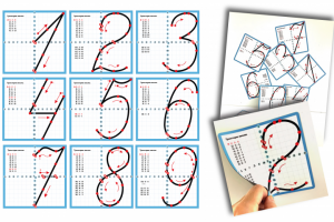 Обучающие карточки для школьников "Написание цифр"
