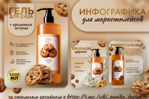 дизайн карточки "гель для душа"