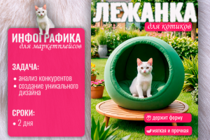 Дизайн карточки "лежанка для котиков"