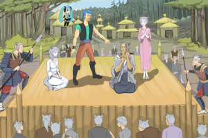 Иллюстрация к новелле в стиле аниме