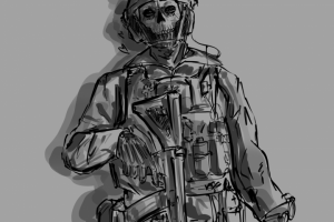 скетчевый вариант Ghost из COD