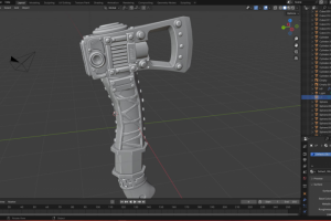 3D модель Si-fi Топор