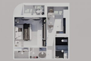 Квартира в черно белом стиле