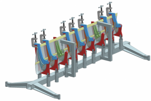 3D Проект стапеля сборки секции предкрылка самолёта