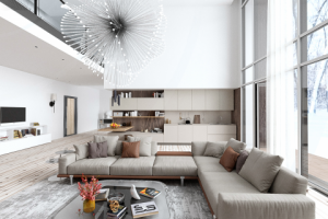 Визуализация дивана в интерьере для фабрики