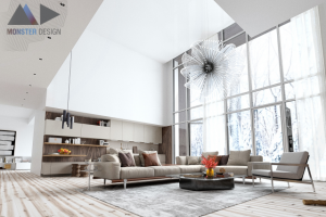 Визуализация дивана в интерьере для фабрики