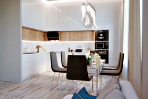 Визуализация + дизайн интерьера гостинной