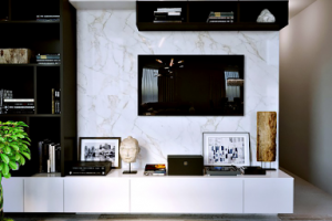 Визуализация + дизайн интерьера гостинной