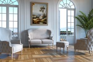 Модель дивана и кресел + визуализация в интерь. 3ds max +f-storm