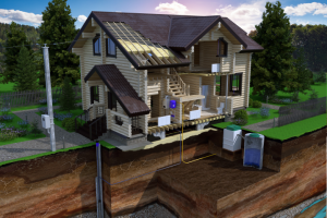 Визуализация разреза дома из бруса