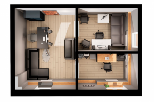 3D-визуализация студии видеомонтажа