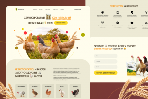 Лендинг для продажи натурального куриного корма
