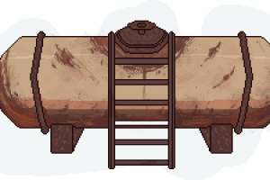 Пиксельный вариант бочки для воды Fallout Equestria.