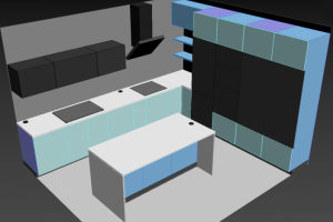 Габаритная визуализация чертежа кухни