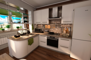 Дизайн кухни объединенной с лоджией