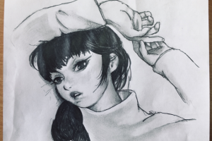 Просто рисунок девушки в стиле Арт