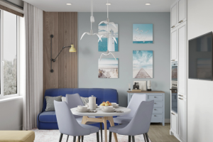 Проект квартиры 48м2 в Пушкине с частичной 3d-визуализацией