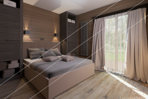 Спальня в деревянном доме 2016 г.