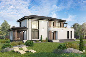 Визуализация дома из газобетона (2019) (K)