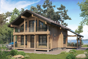 Визуализация деревянного дома для коттеджного поселка 2019 г.