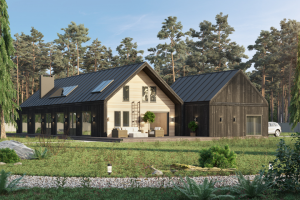 Визуализация современного деревянного дома 2018 г.