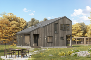 Визуализация современного деревянного дома 2018 г.