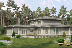 Визуализация деревянного дома 2019 г.