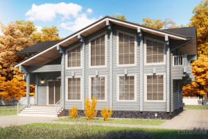 Визуализация дома из клееного бруса 2017 г.