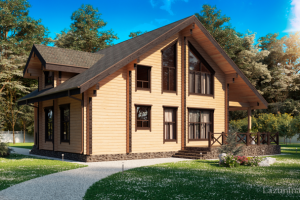 Визуализация дома из клееного бруса 2017 г.