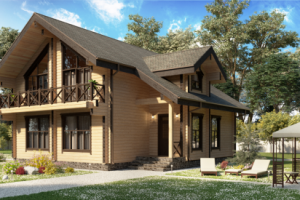 Визуализация дома из клееного бруса 2017 г.