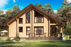 Визуализация дома из клееного бруса 2017 г.