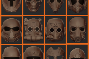 A Large Collection Of High-Poly Helmets And Masks For Printing