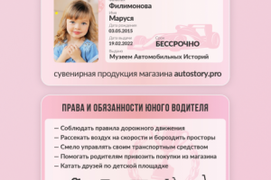 Дизайн детских водительских прав