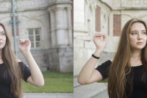 Фото до и после ретуши.