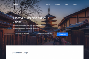 Лендинг одностраничный сайт о путешествии в Японию.