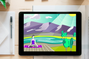 Векторная иллюстрация - медитации