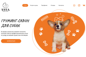 Лэндинг груминг-салона для собак