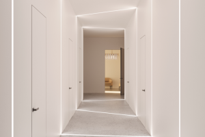 Сияющий коридор для клиники эстетической медицины